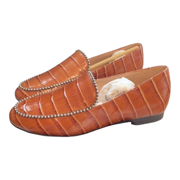 COACH- Women's Harper Croc-Embossed Bead Embellished Loafers - Picture 4 of 5